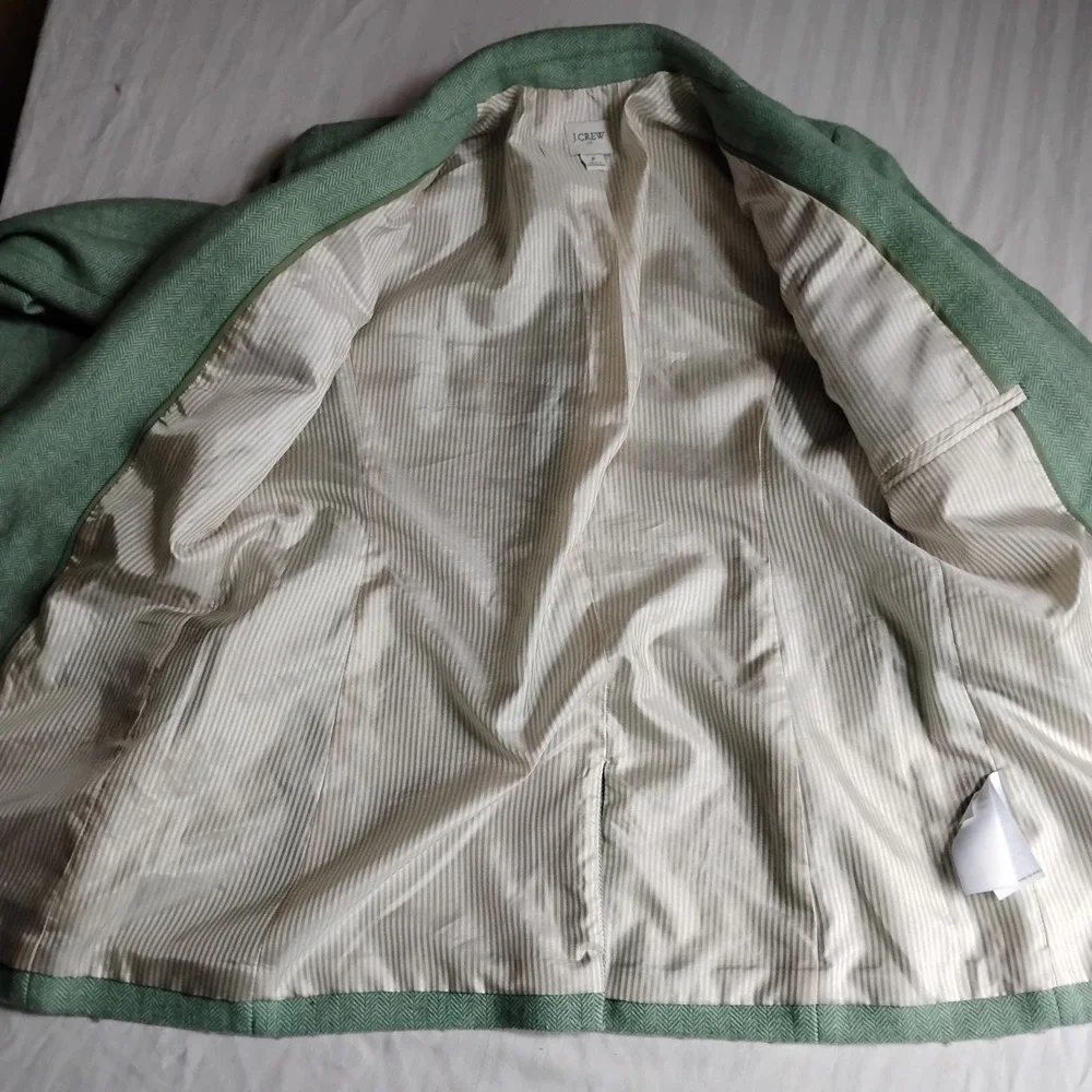 J. Crew Mint Green Tailored Single-Button Blazer